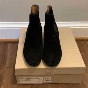 Madewell Black suede bootie 38